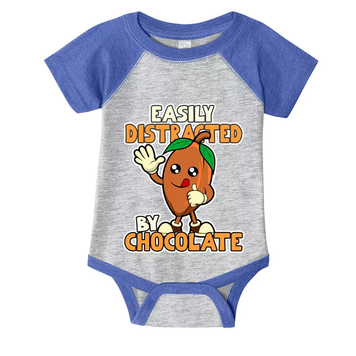 Distracted By Chocolate Cocoa Chocolate Bar Gift Infant Baby Jersey Bodysuit