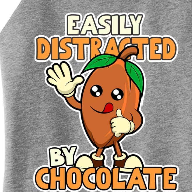 Distracted By Chocolate Cocoa Chocolate Bar Gift Women’s Perfect Tri Rocker Tank