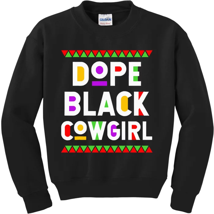 Dope Black Cowgirl African American Job Proud Profession Kids Sweatshirt