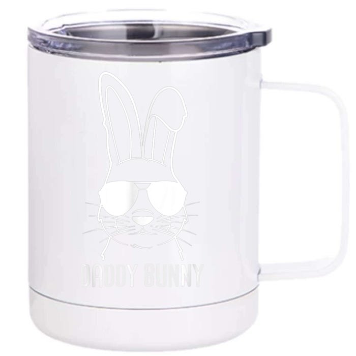 Daddy Bunny Cute Bunny Face Matching Family Easter Shirt Front & Back 12oz Stainless Steel Tumbler Cup