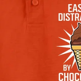 Distracted By Chocolate Ice Cream Cocoa Chocolatier Great Gift Dry Zone Grid Performance Polo