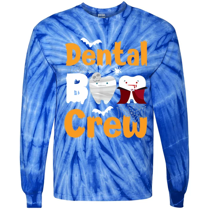 Dental Boo Crew Halloween Funny Dentist Assistant Gift Tie-Dye Long Sleeve Shirt