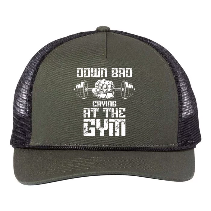 Down Bad Crying At The Gym Funny Gym Stay Cool Gift Retro Rope Trucker Hat Cap