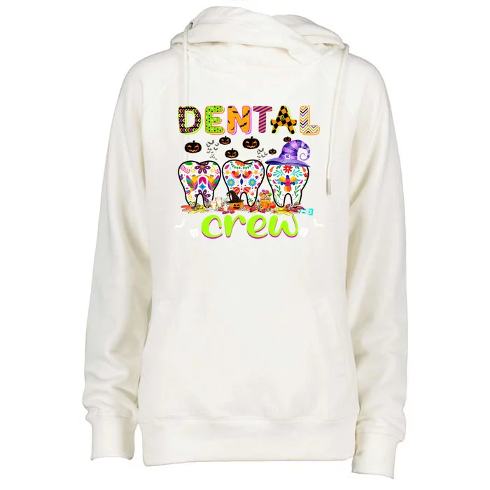 Dental Boo Crew Halloween Funny Dentist Assistant Gift Womens Funnel Neck Pullover Hood