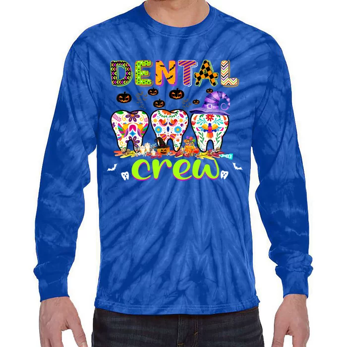 Dental Boo Crew Halloween Funny Dentist Assistant Gift Tie-Dye Long Sleeve Shirt