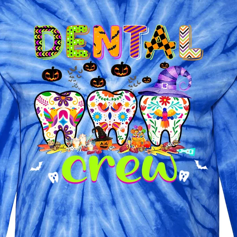 Dental Boo Crew Halloween Funny Dentist Assistant Gift Tie-Dye Long Sleeve Shirt