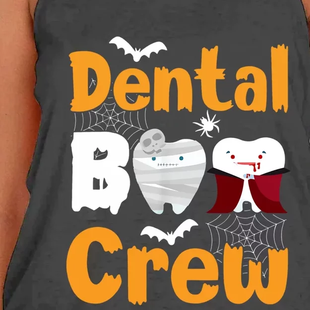 Dental Boo Crew Halloween Funny Dentist Assistant Gift Women's Knotted Racerback Tank