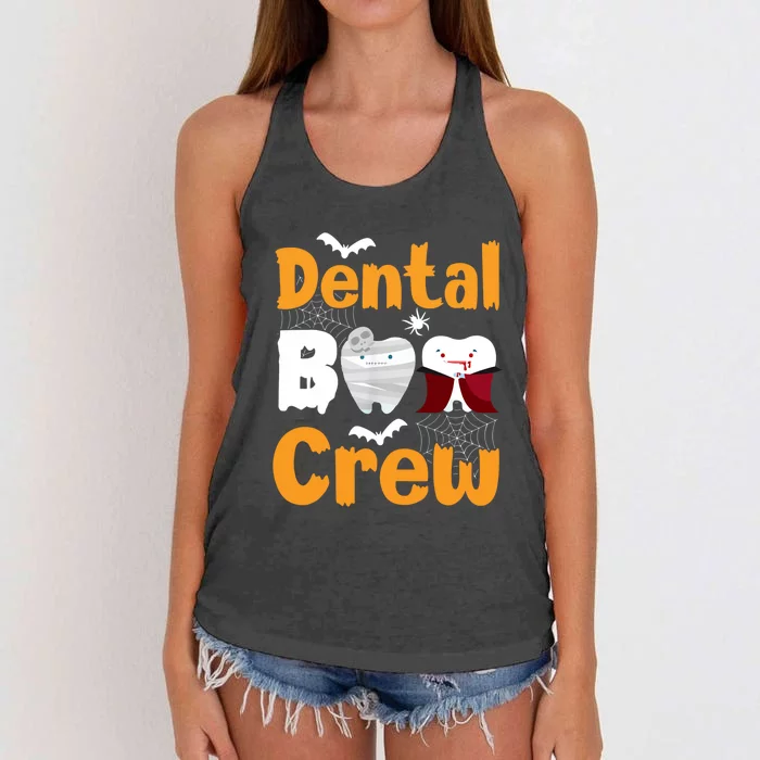 Dental Boo Crew Halloween Funny Dentist Assistant Gift Women's Knotted Racerback Tank