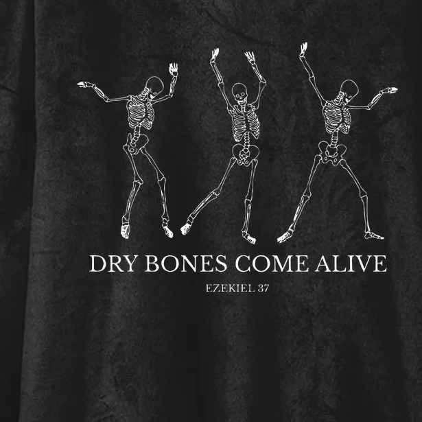 Dry Bones Come Alive Funny Skeleton Dancing Hooded Wearable Blanket