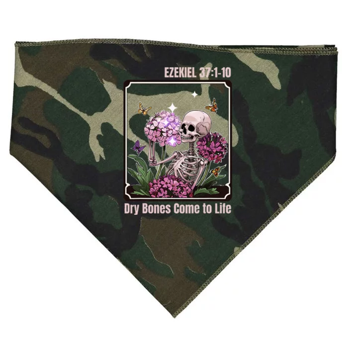 Dry Bone Come To Life Skeleton Floral USA-Made Doggie Bandana