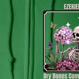 Dry Bone Come To Life Skeleton Floral Full Zip Hoodie