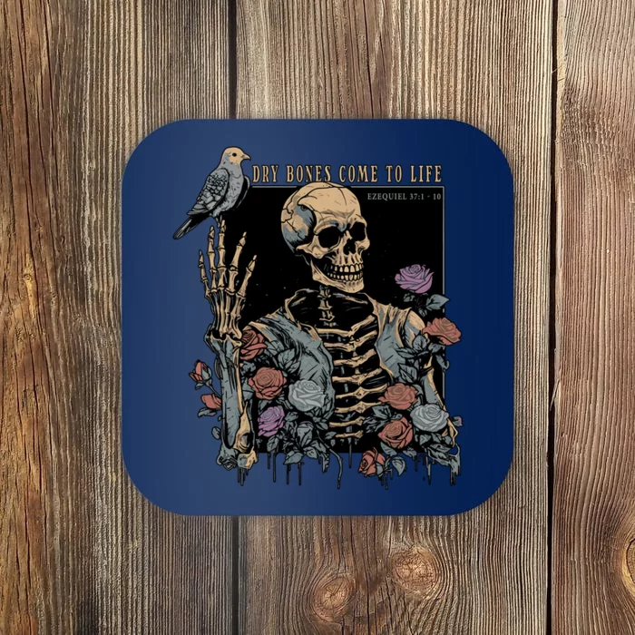 Dry Bones Come To Life Christian Skeleton Halloween Scary Spooky Coaster