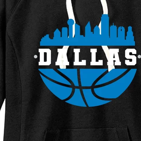 Dallas Basketball City Skyline Women's Fleece Hoodie