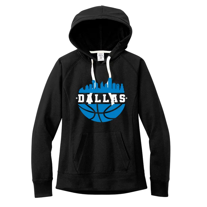 Dallas Basketball City Skyline Women's Fleece Hoodie