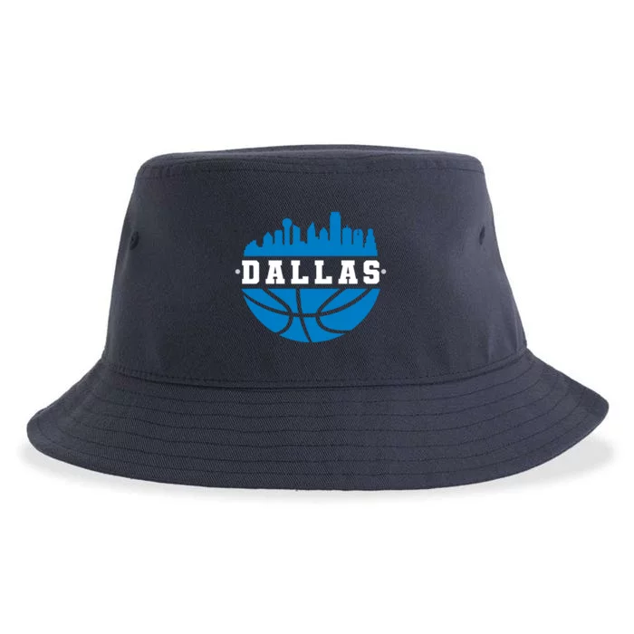 Dallas Basketball City Skyline Sustainable Bucket Hat