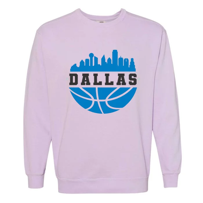 Dallas Basketball City Skyline Garment-Dyed Sweatshirt