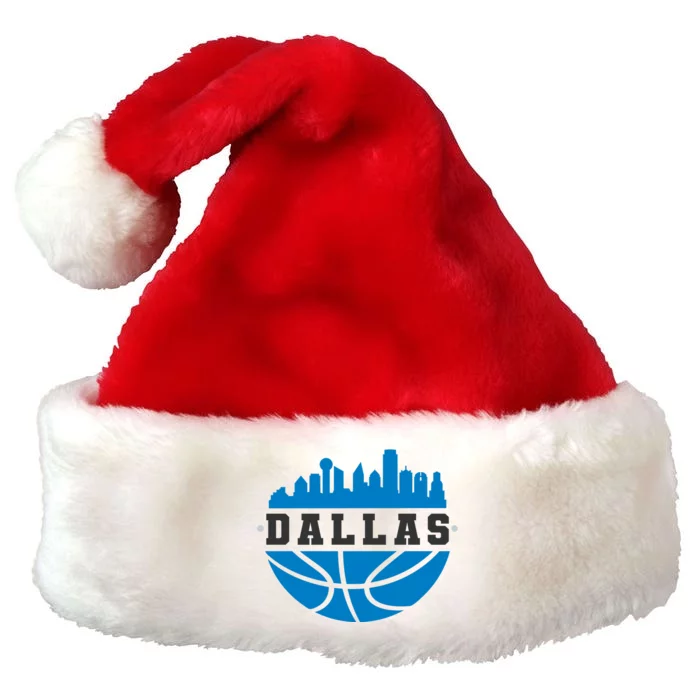 Dallas Basketball City Skyline Premium Christmas Santa Hat