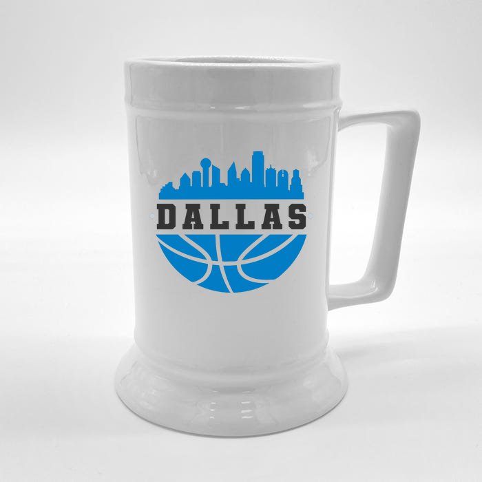 Dallas Basketball City Skyline Front & Back Beer Stein