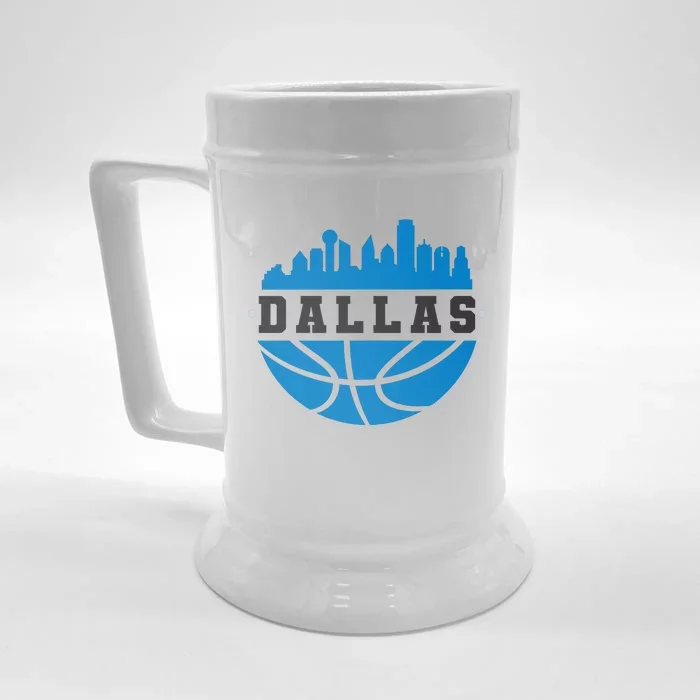 Dallas Basketball City Skyline Front & Back Beer Stein