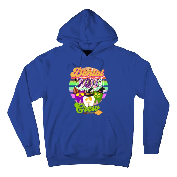 Dental Boo Crew Halloween Retro Groovy Dentist Matching Gift Hoodie