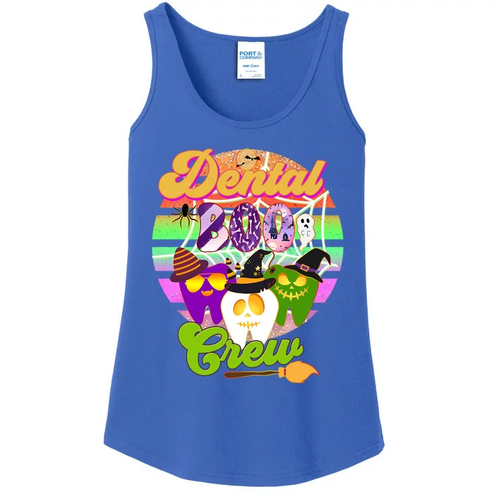 Dental Boo Crew Halloween Retro Groovy Dentist Matching Gift Ladies Essential Tank