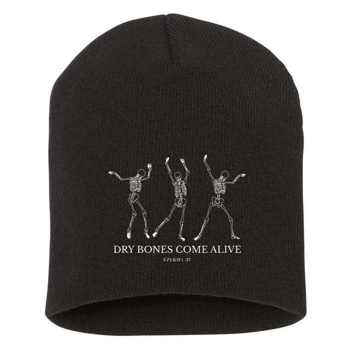 Dry Bones Come Alive Funny Skeleton Dancing Short Acrylic Beanie