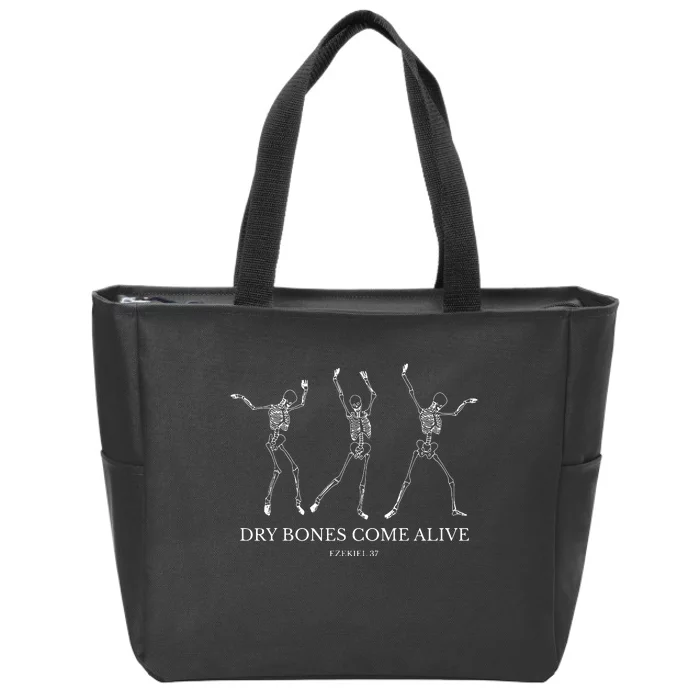 Dry Bones Come Alive Funny Skeleton Dancing Zip Tote Bag