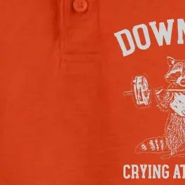 Down Bad Crying At The Gym Racoon Dry Zone Grid Performance Polo