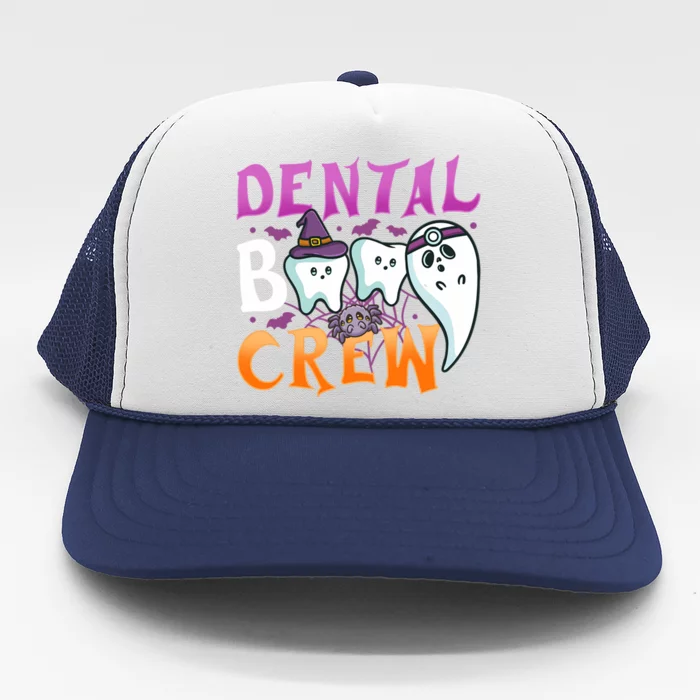 Dental Boo Crew Halloween Spooky Ghost Dentist Teeth Witch Gift Trucker Hat