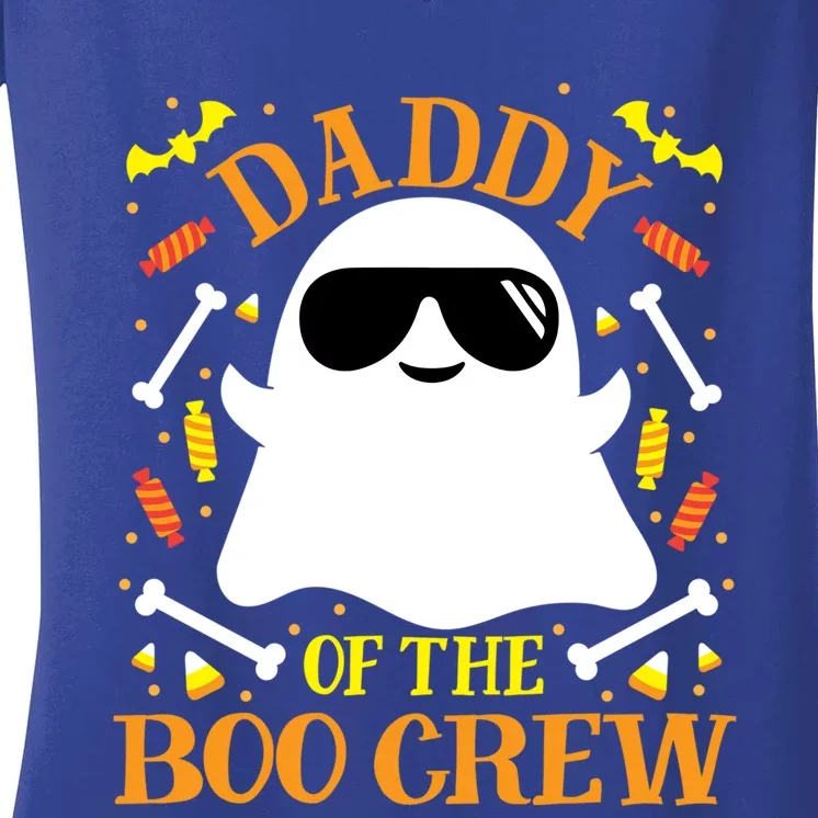 Daddy Boo Crew Ghost Matching Family Set Group Dad Halloween Gift Women's V-Neck T-Shirt