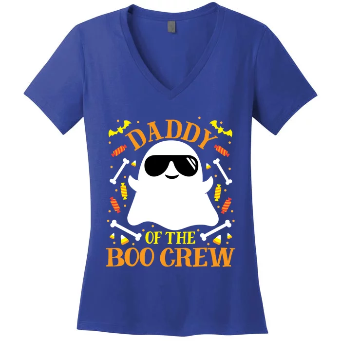 Daddy Boo Crew Ghost Matching Family Set Group Dad Halloween Gift Women's V-Neck T-Shirt