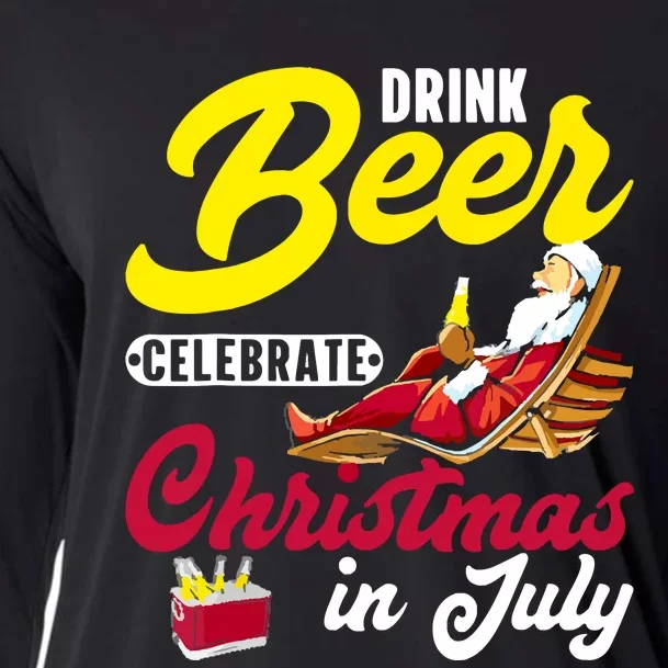 Drink Beer Celebrate Christmas In July, Summer Paradise Cooling Performance Long Sleeve Crew