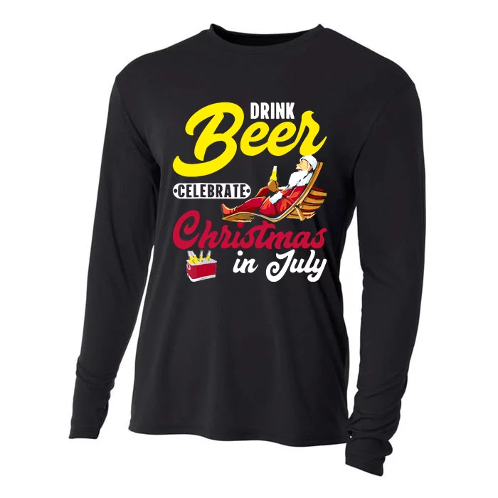 Drink Beer Celebrate Christmas In July, Summer Paradise Cooling Performance Long Sleeve Crew