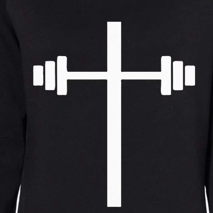 Dumbbell Barbell Cross Christian Gym Workout Lifting Womens California Wash Sweatshirt