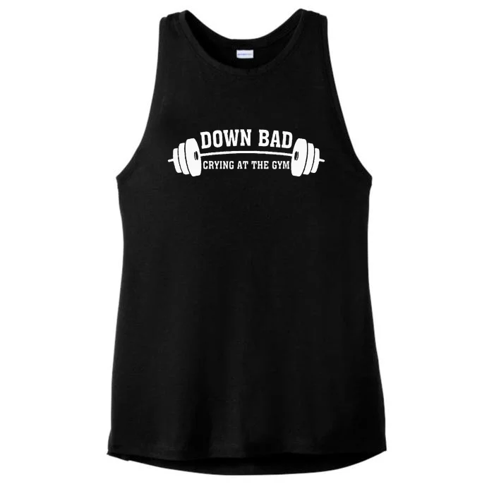 Down Bad Crying At The Gym Ladies Tri-Blend Wicking Tank