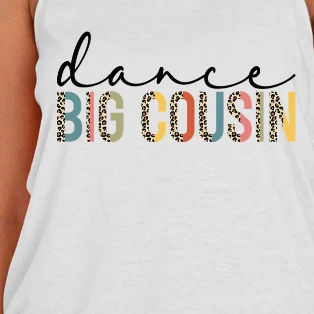 Dance Big Cousin Of A Dancer Big Cousin Dancing Leopard Women's Knotted Racerback Tank