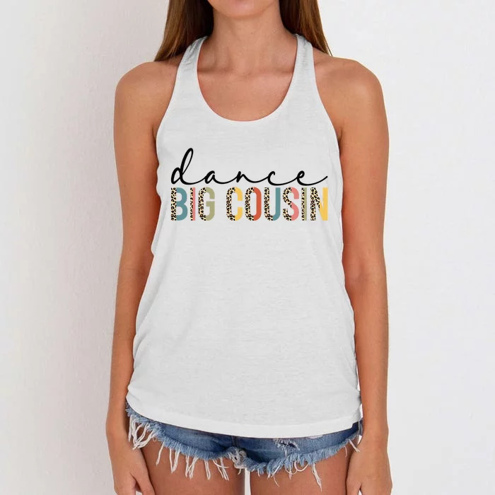 Dance Big Cousin Of A Dancer Big Cousin Dancing Leopard Women's Knotted Racerback Tank