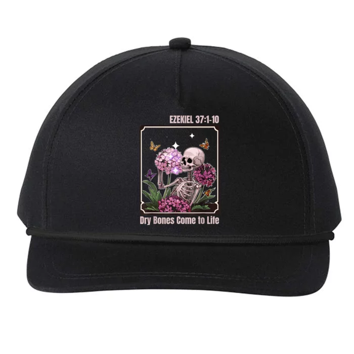 Dry Bone Come To Life Skeleton Floral Snapback Five-Panel Rope Hat