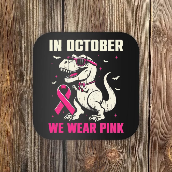 Dinosaur Breast Cancer Awareness Gift Coaster