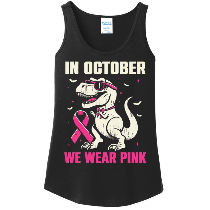 Dinosaur Breast Cancer Awareness Gift Ladies Essential Tank