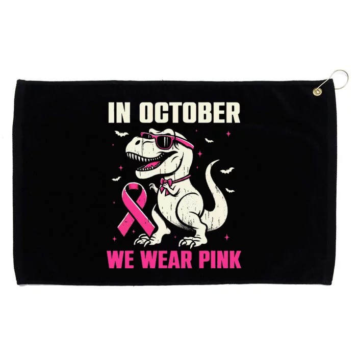 Dinosaur Breast Cancer Awareness Gift Grommeted Golf Towel