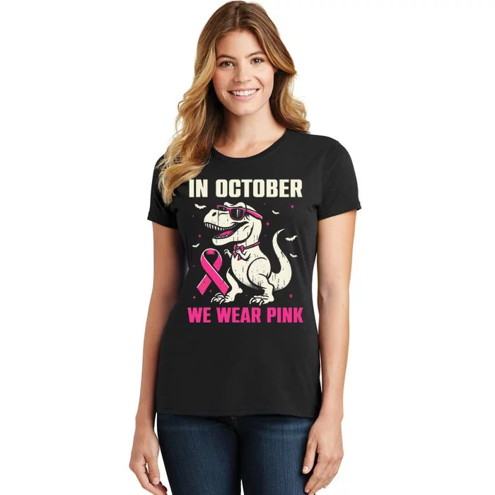 Dinosaur Breast Cancer Awareness Gift Women's T-Shirt