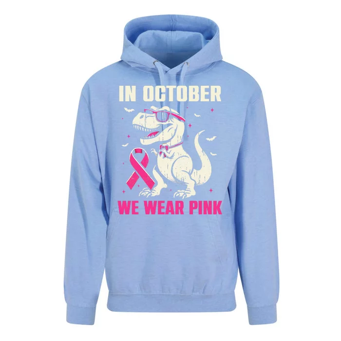 Dinosaur Breast Cancer Awareness Gift Unisex Surf Hoodie