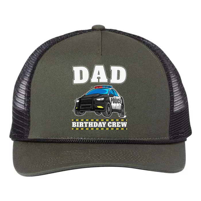 Dad Birthday Crew Police Car Policeman Officer Daddy Papa Retro Rope Trucker Hat Cap