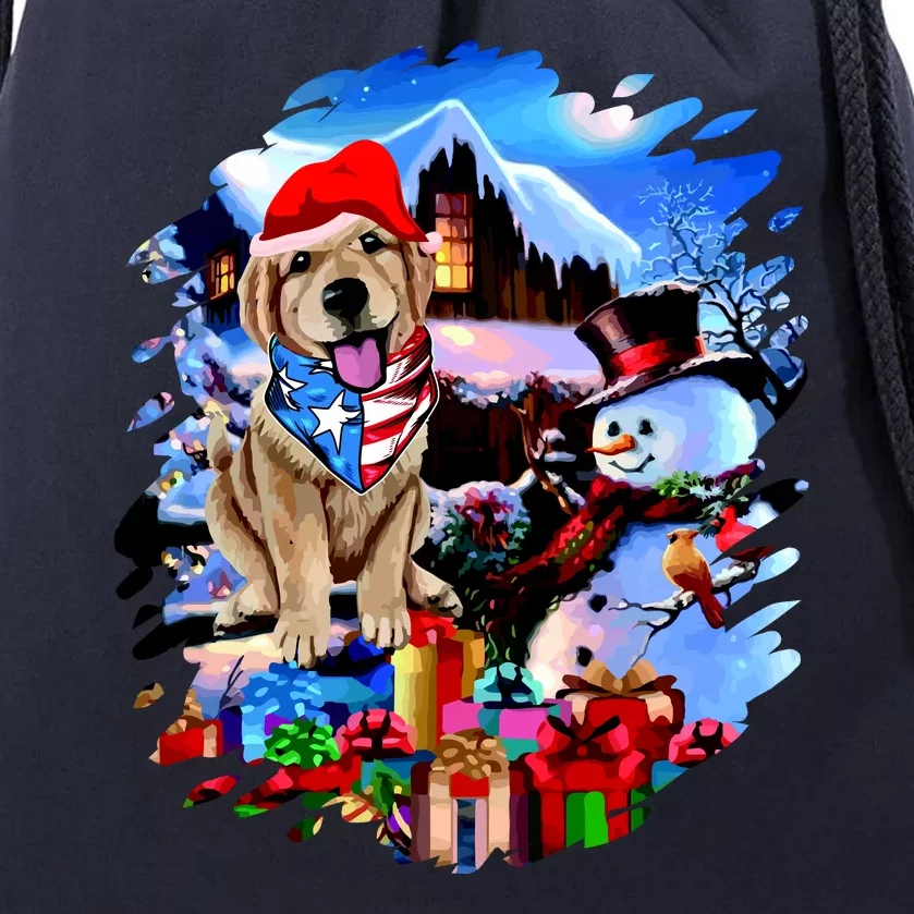 Dog's Best Christmas Drawstring Bag