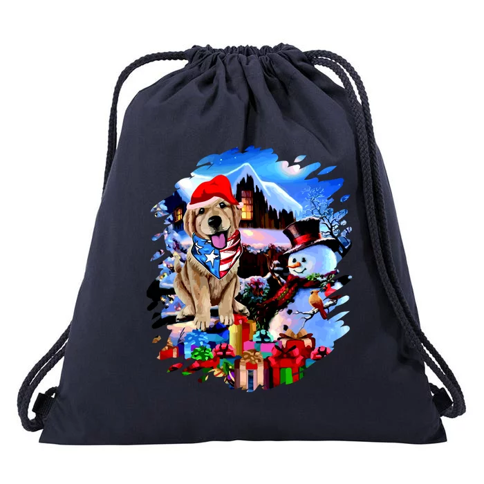 Dog's Best Christmas Drawstring Bag