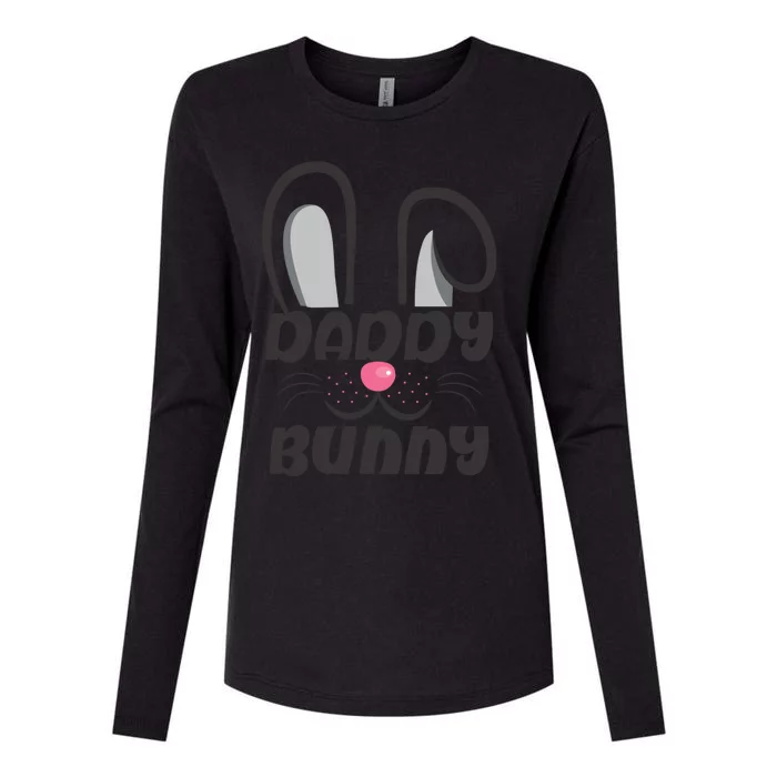 Daddy Bunny Cute Easter Matching Family Easter Dad Gift Womens Cotton Relaxed Long Sleeve T-Shirt