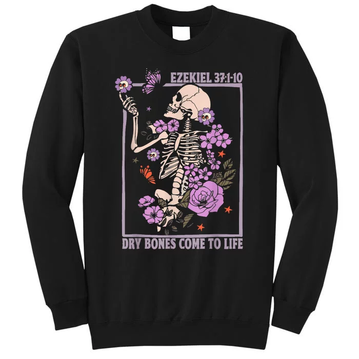 Dry Bone Come To Life Skeleton Floral Tall Sweatshirt