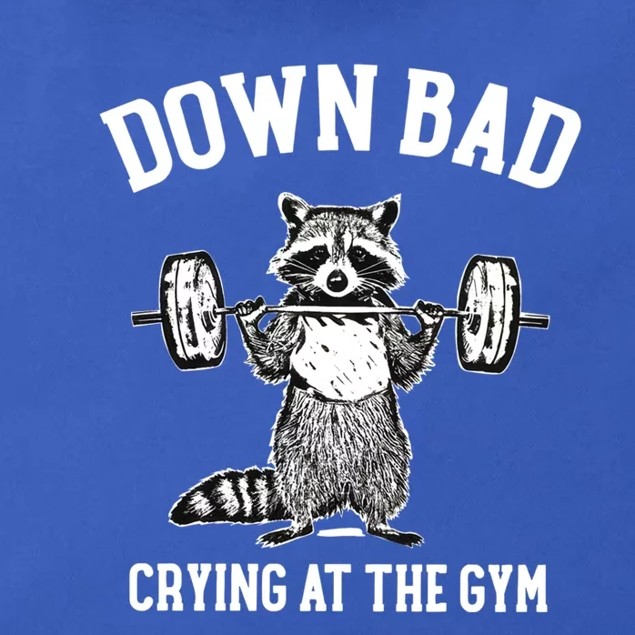 Down Bad Crying At Gym Funny Raccoon Lover Fan Gift Funny Gift Zip Tote Bag