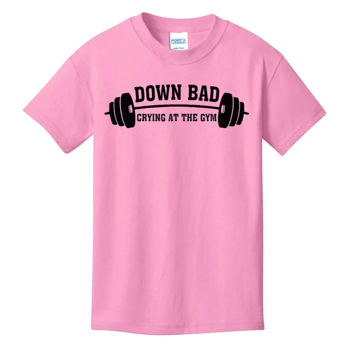 Down Bad Crying At The Gym Kids T-Shirt